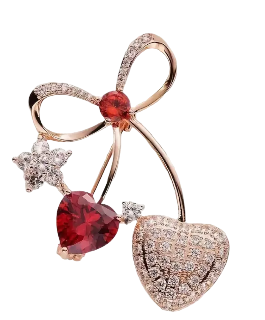 Prendedor Cereza & Corazón