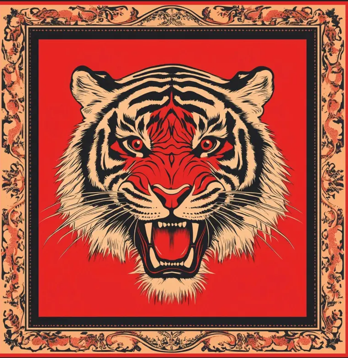 Pañuelo Tigre Rojo