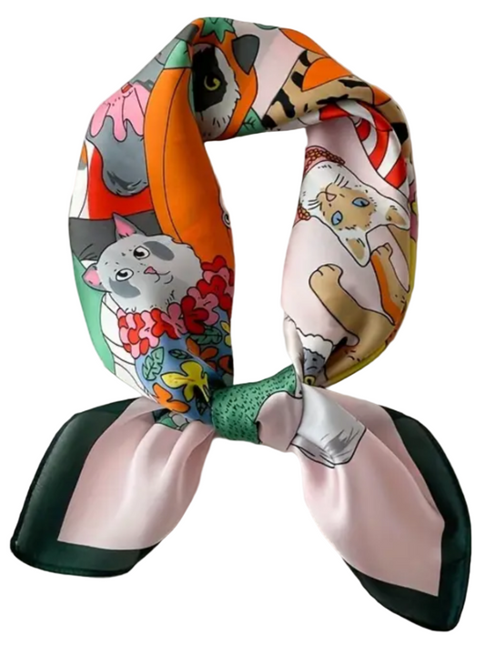 Pañuelo Satinado Gatos Locos