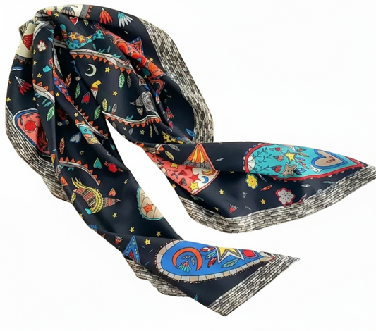 Pañuelo Satinado Pájaros