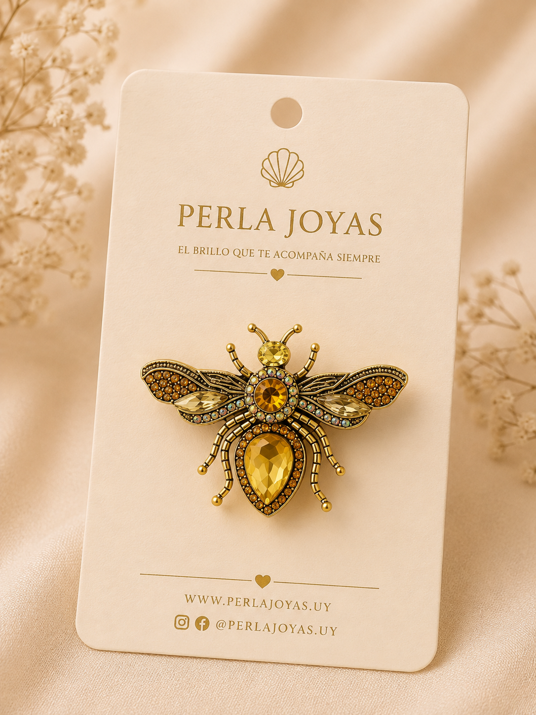 Prendedor Abeja Doreé