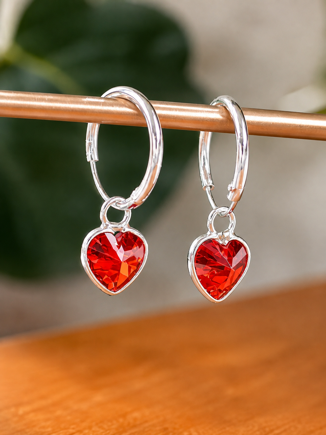 Aros Mini Corazón Rubí