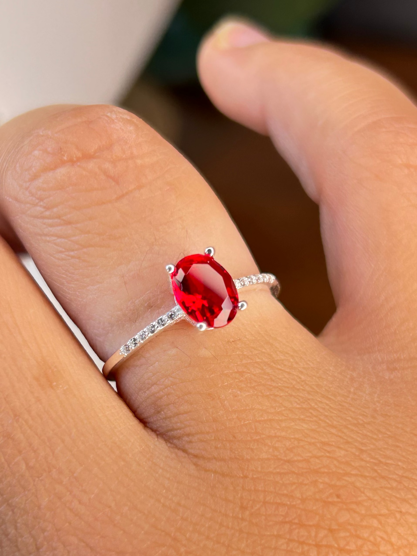 Anillo Lady Di Rojo