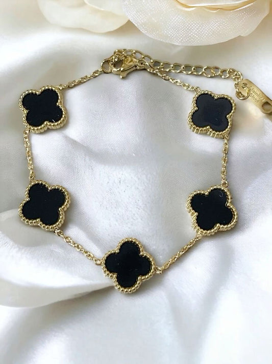 Pulsera flores negras estilo VC