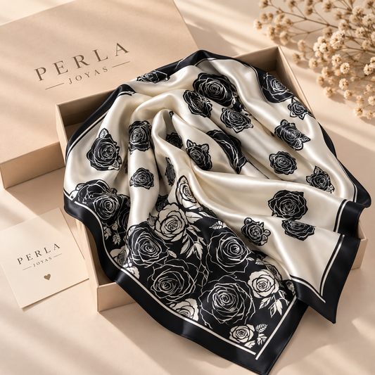 Pañuelo Satén Rosas